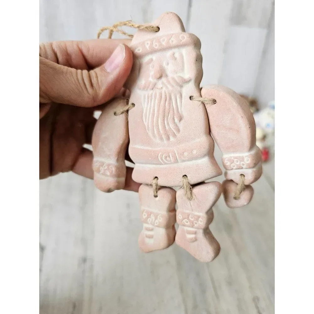 Unique Santa jointed heart ornament‎ Xmas tree vintage